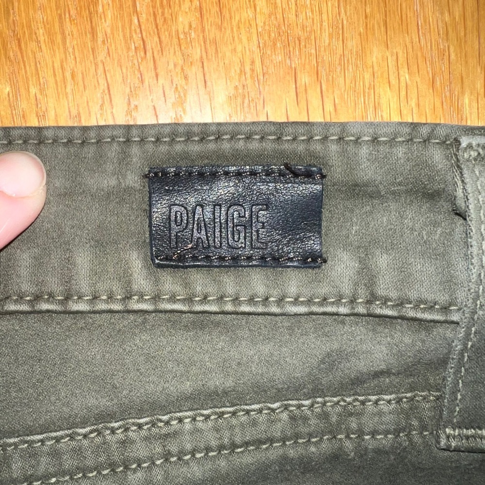 PAIGE Verdugo Ultra Skinny Pants Womens 30 Olive Green Mid Rise Stretch Trousers - Picture 6 of 8